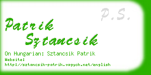 patrik sztancsik business card